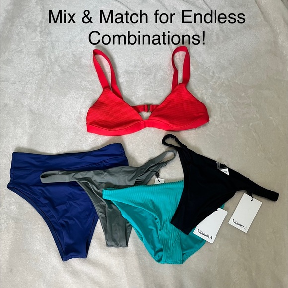 NWOT👙VITAMIN A Swim Cheryl EcoTex Bikini Top in Cherry Red, Size Large (10) - Picture 13 of 14